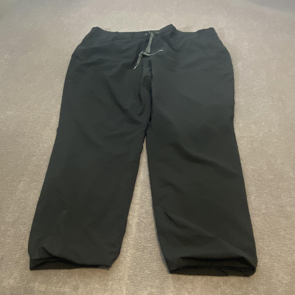 Eddie Bauer Pants Womens 2XL Black Jogger‎ Lined Drawstring Stretch Zip Pocket